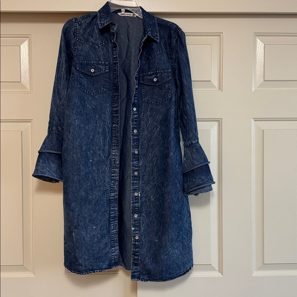 Denim Button-Up Shirt Dress
